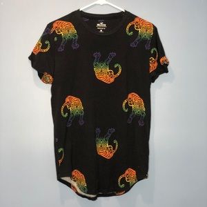 Hollister Black/Rainbow Tiger Tee